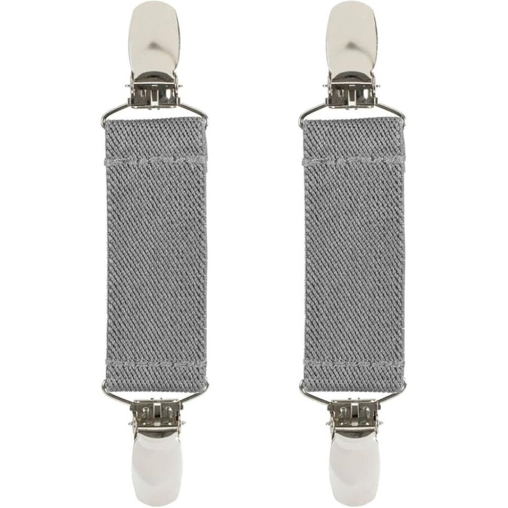 Hold’Em 1” Boot Straps Leg Pant Stirrup Elastic Extra Heavy Clips - Gray